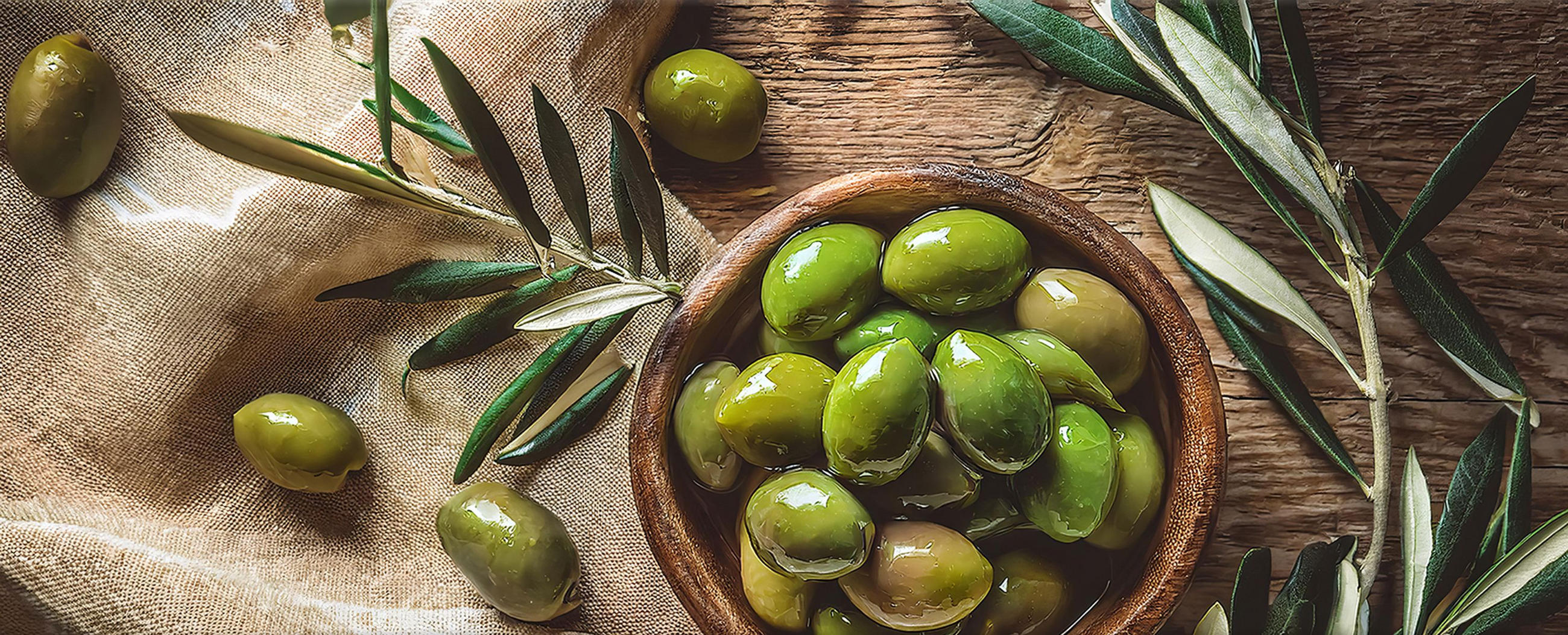 GLASBILD 125x50 cm Bild Küche Oliven - Braun, Glas (125/50cm) - artissimo