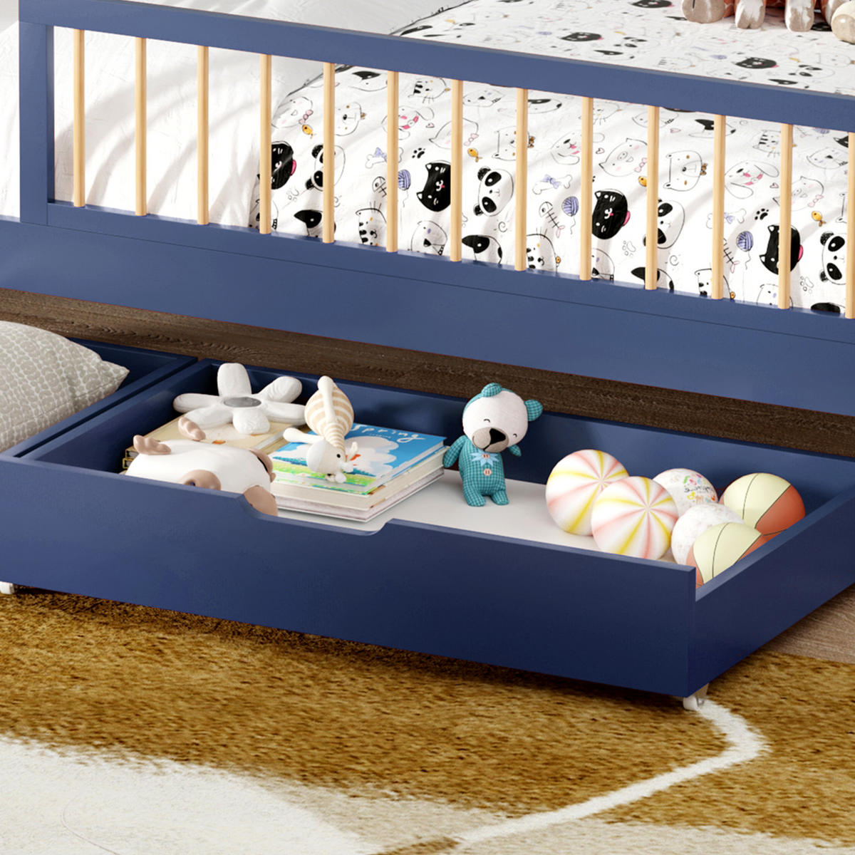 KINDERBETT Adam Dunkelblau 190/90 cm - Blau, Holz - Happy Garden