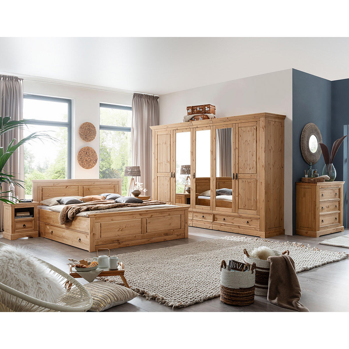 KLEIDERSCHRANK Steinkjer-69 - Braun, Holz (310/215/62cm) - Lomado