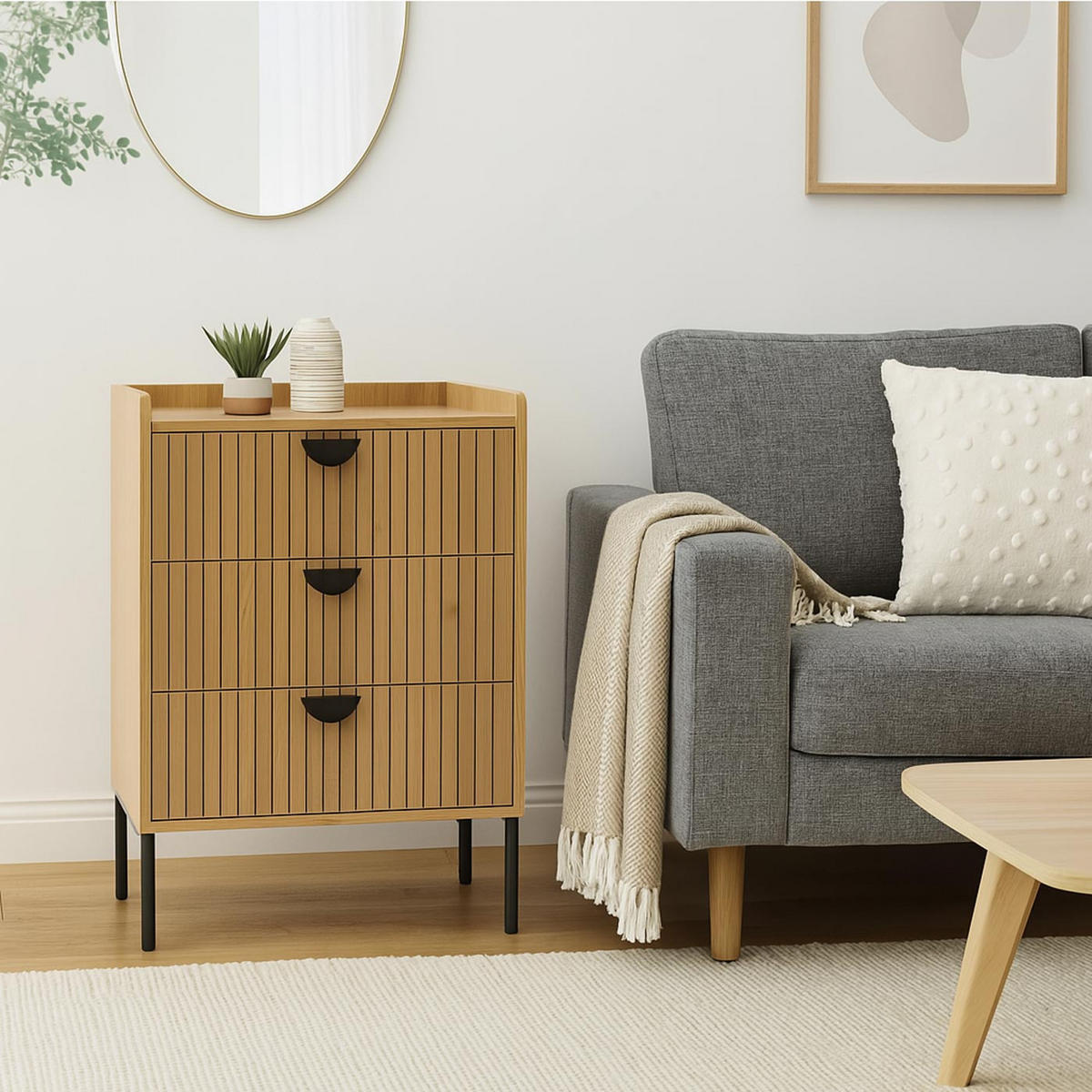 KOMODA Hnědá - hnědá, dřevo (50/77/42cm) - MCW