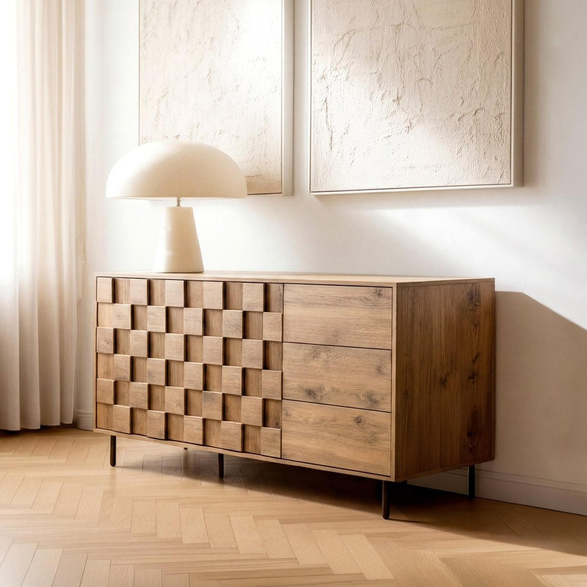 SIDEBOARD GROSSES Ivar Natürlich 160 cm x 80 cm - Naturfarben, Holzwerkstoff (160/80/40cm) - Klast Home