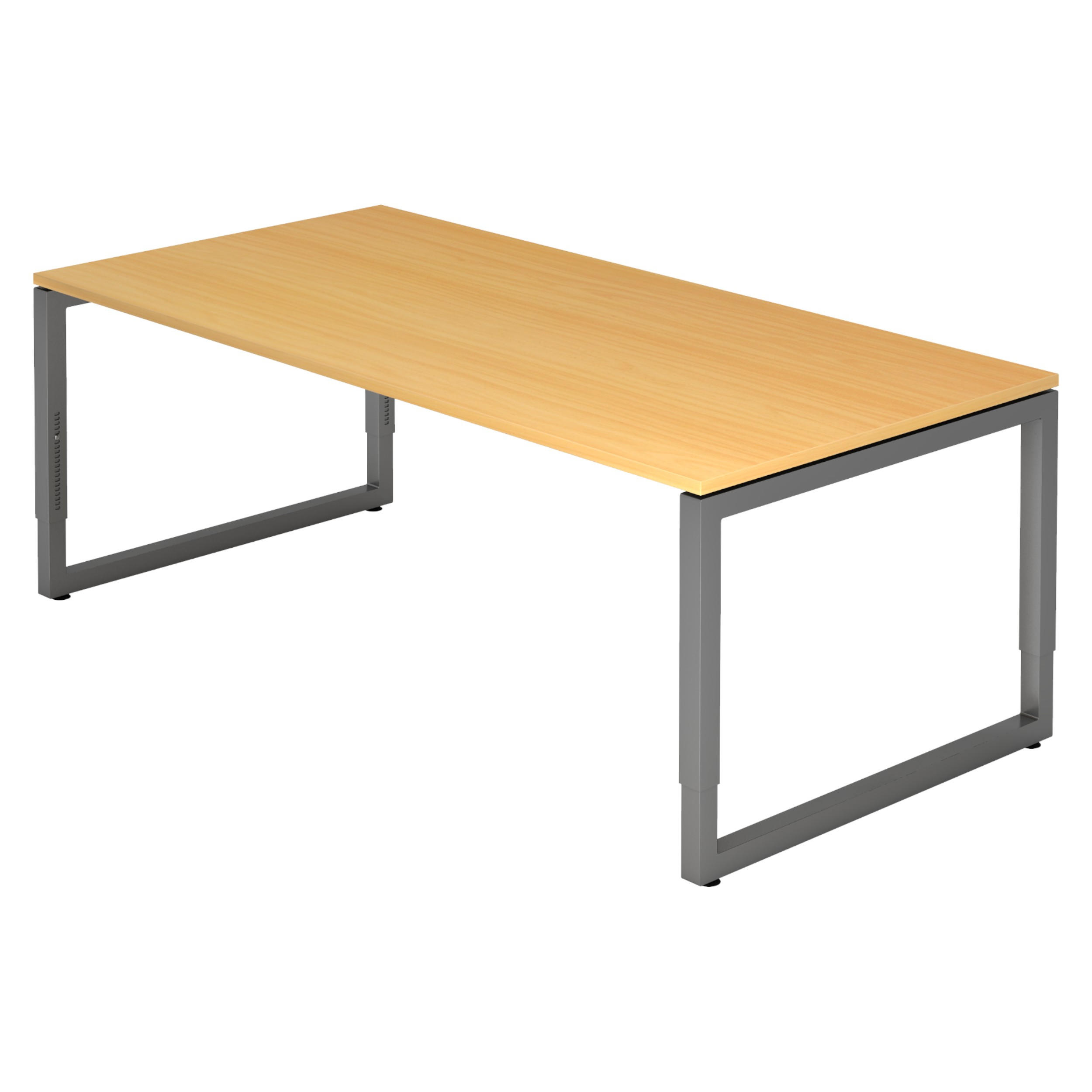 SCHREIBTISCH Serie-R 100/200/74 cm in Buchefarben/Graphitfarben - Buchefarben/Graphitfarben, Holzwerkstoff (100/200/74cm) - bümö