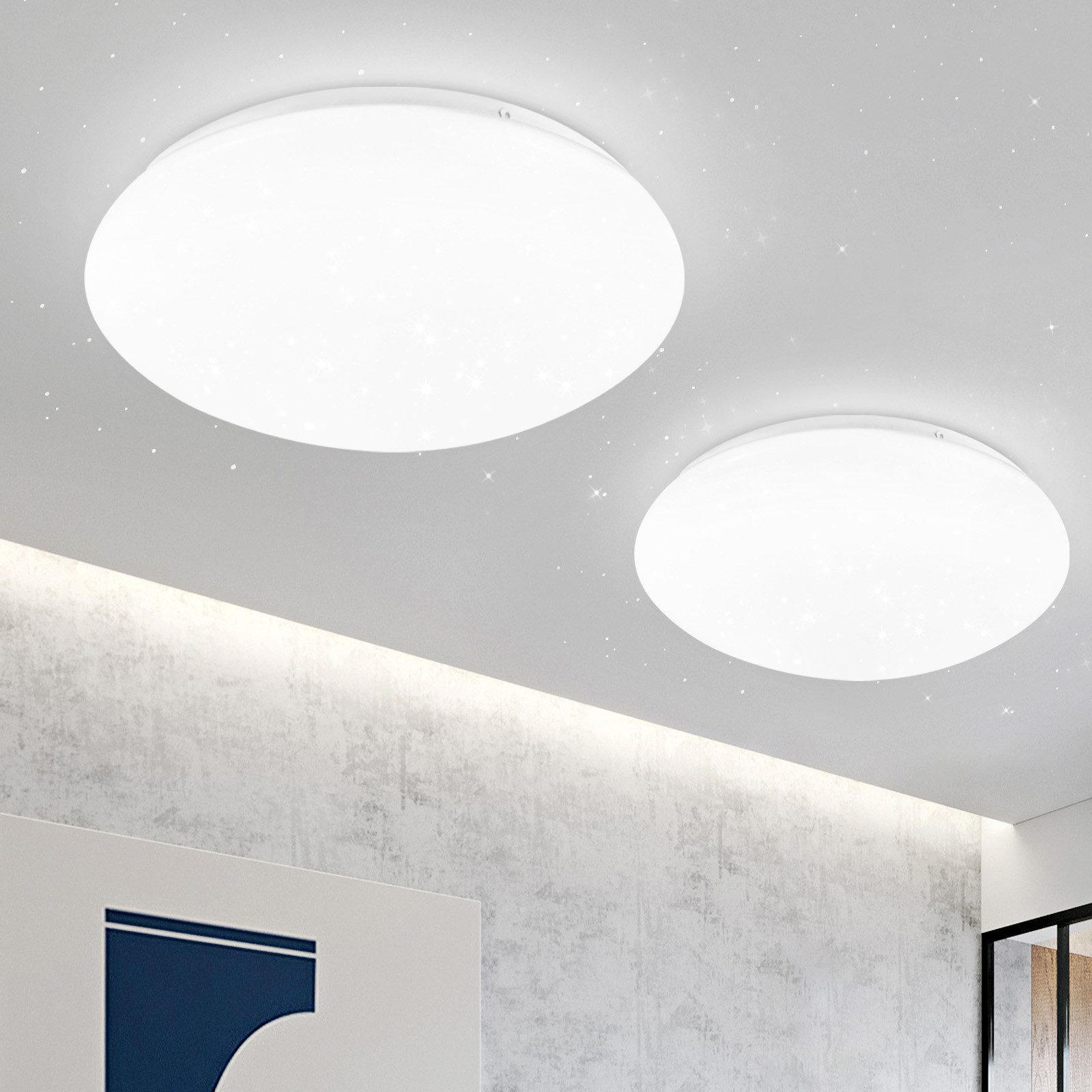 LED-2 DECKENLEUCHTE brot 6500K - Kaltlicht 17/17/7 cm - Weiß, Metall (17/17/7cm) - Nettlife