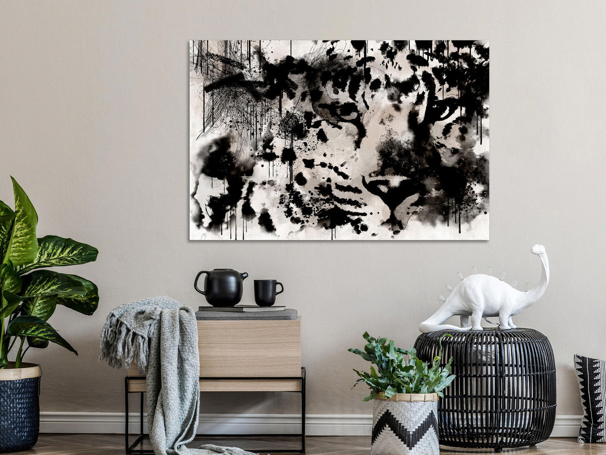 KUNSTDRUCK Schwarz-Weiß 90/60 cm - Schwarz, Textil (90/60cm) - KUNSTLOFT