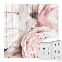 SCHLÜSSELBOX Weiß 30x30 cm – Türöffnung nach rechts - Pastellrosen - Pink, Metall (30/30/5cm) - TULUP