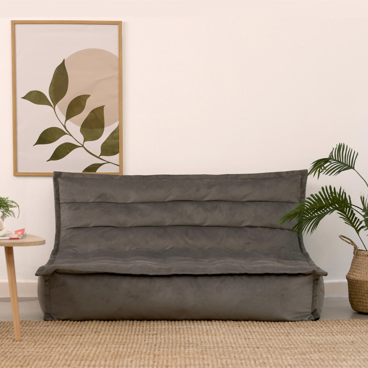 SITZSACK Sofa Skandi, Samt - Anthrazit, Kunststoff/Textil (140/72/100cm) - icon