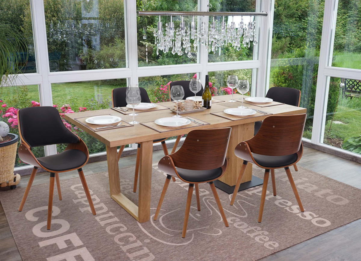 ESSZIMMERSTUHL Schwarz 6er-Set - Schwarz, Textil (53/84/54cm) - MCW