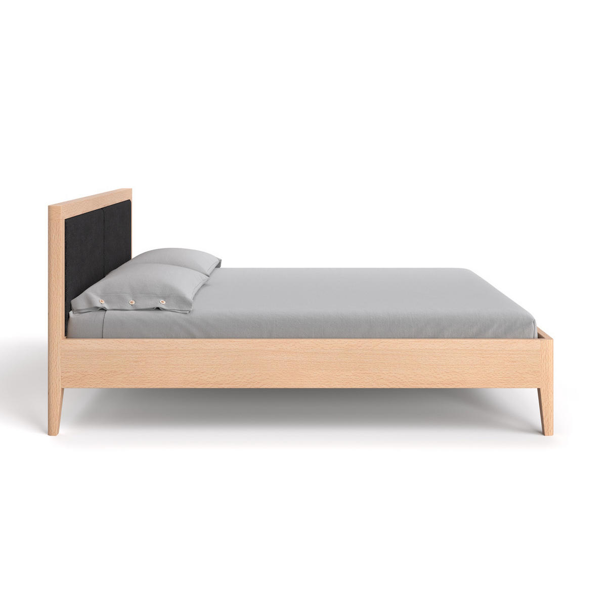 MASSIVHOLZBETT Silva aus Buche 200x220 cm, Storm 99 - Buchefarben/Schwarz, Holz (200/220cm) - Danzz