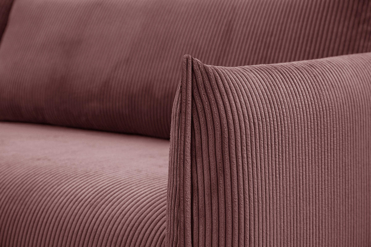ECKSOFA TAUER 5-Sitzer, altrosa - Schwarz/Altrosa, Holzwerkstoff/Kunststoff (174/292cm) - Courtois Laville