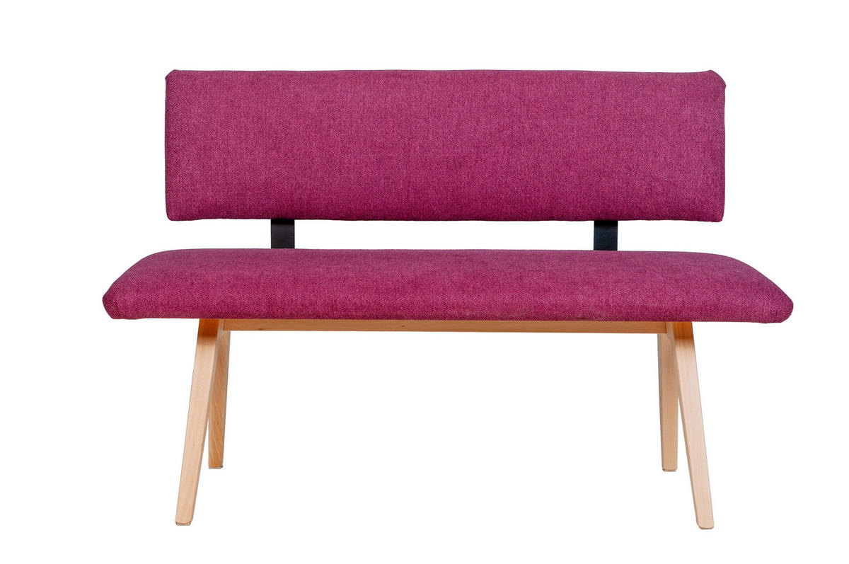 SITZBANK Die Natürliche - Violett/Buchefarben, Holz/Textil (51/84/125cm) - Kundler Home