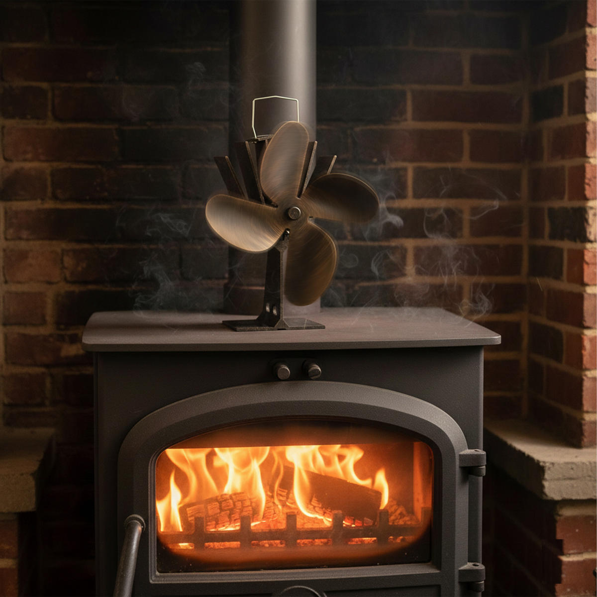 OFENVENTILATOR - Dunkelbraun, Metall (19/26/12cm) - Relaxdays