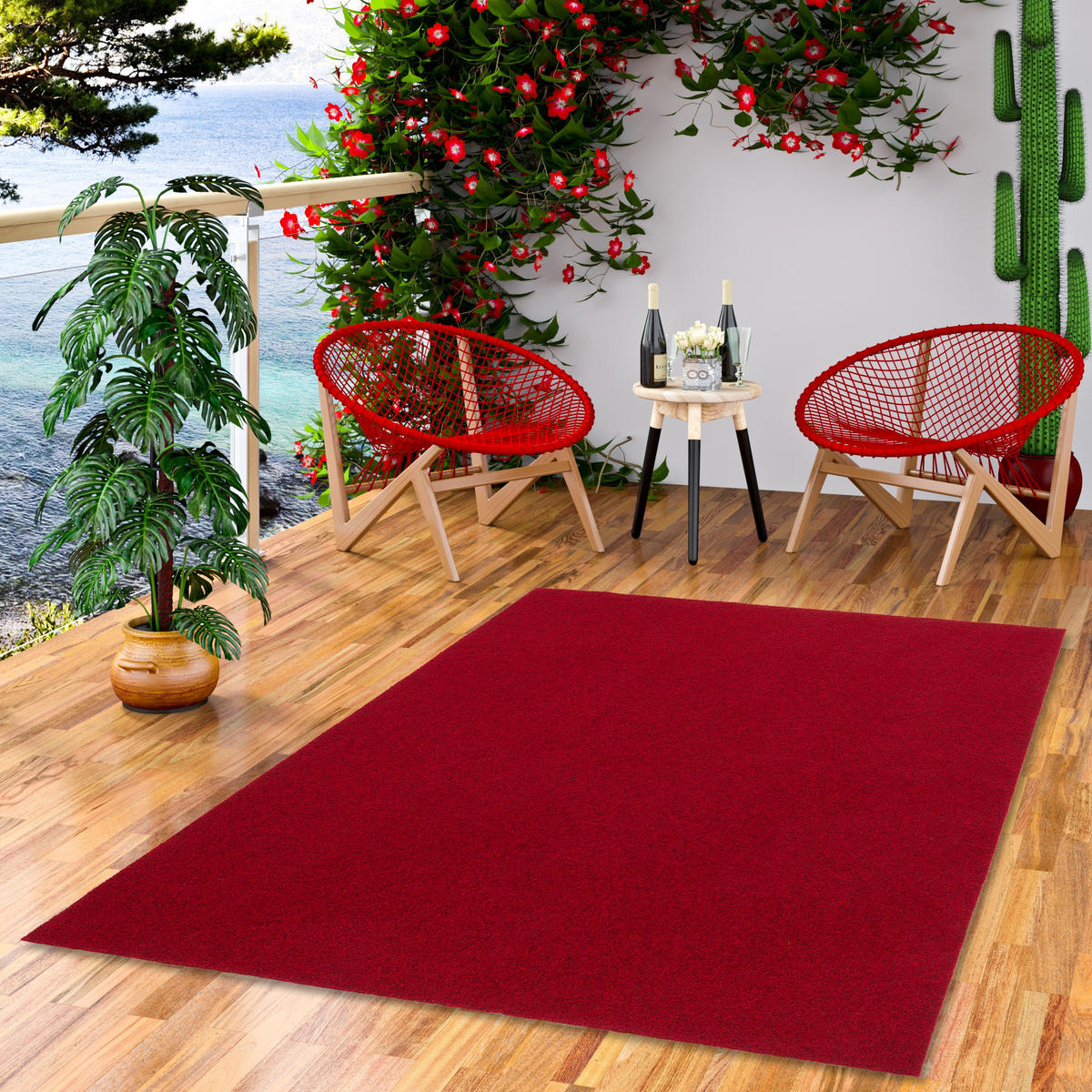 KUNSTRASEN RASENTEPPICH MIT NOPPEN KINGSTON - Rot, Textil (400/100cm) - Snapstyle