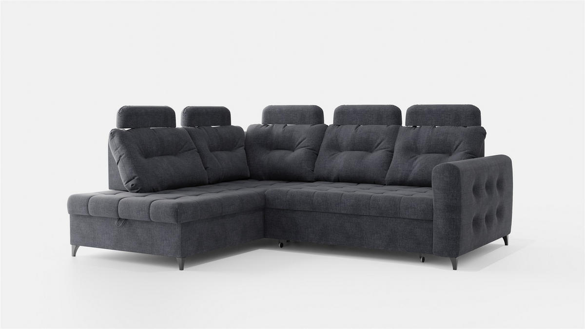 ECKSOFA Wendie - Dunkelgrau, Holzwerkstoff/Textil (200/250cm) - Fun Möbel