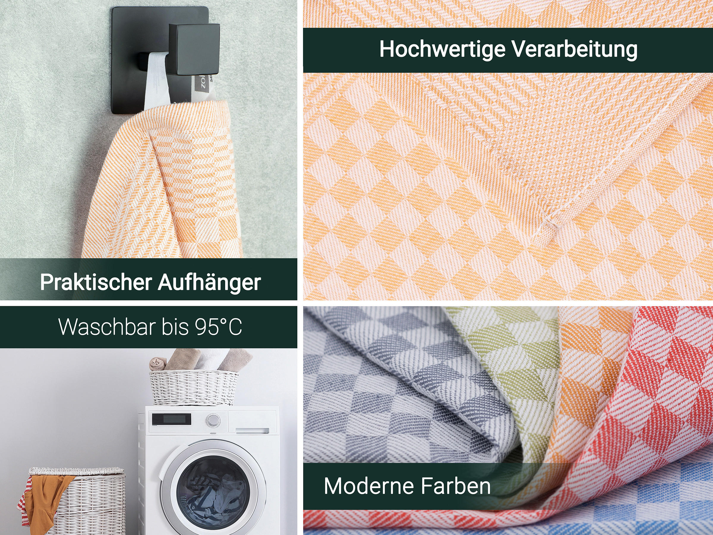 GESCHIRRTÜCHER, 10er-Set, 46x70 cm, 100% Baumwolle, Orange - Goldfarben, Textil (46/70cm) - Zollner