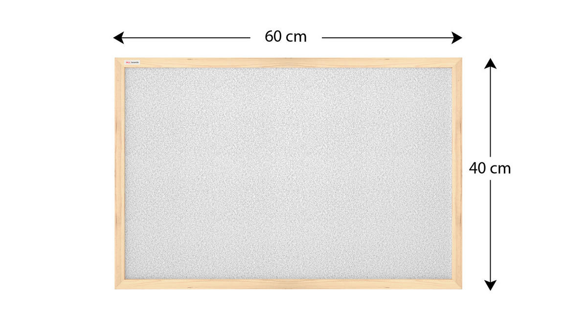 HELLGRAU Pinnwand mit Holz Rahmen 60x40cm Korktafel Korkwand - Hellgrau, Holz (60/40/1.5cm) - ALLboards