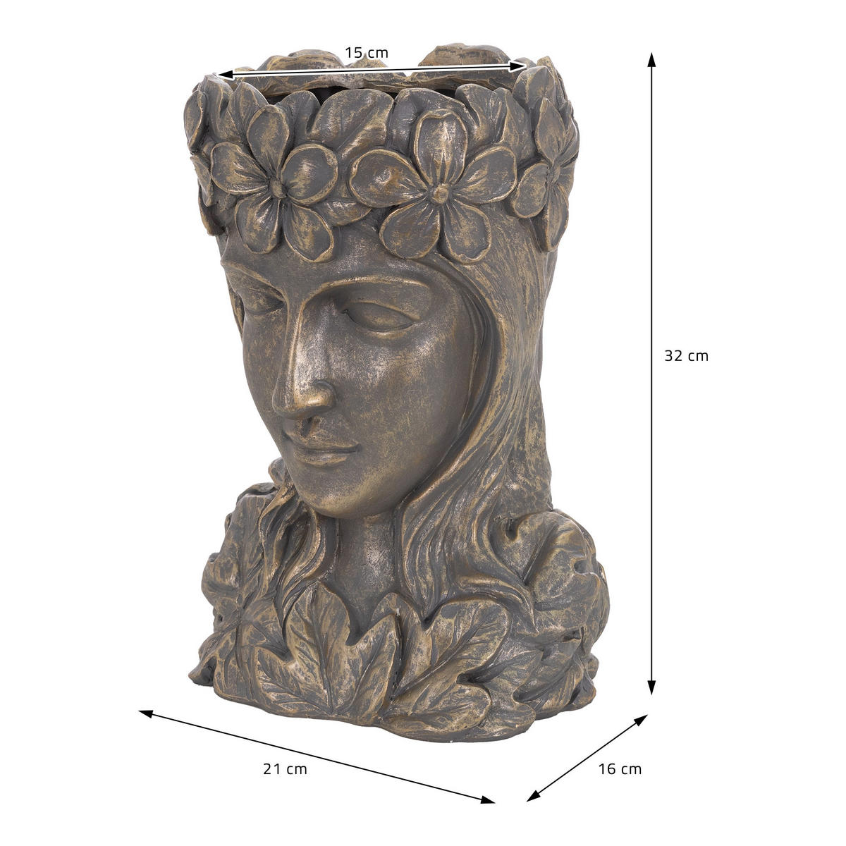 PFLANZTOPF rund Bronze 21/16/32 cm - Bronzefarben, Holzwerkstoff (32cm) - ML-DESIGN