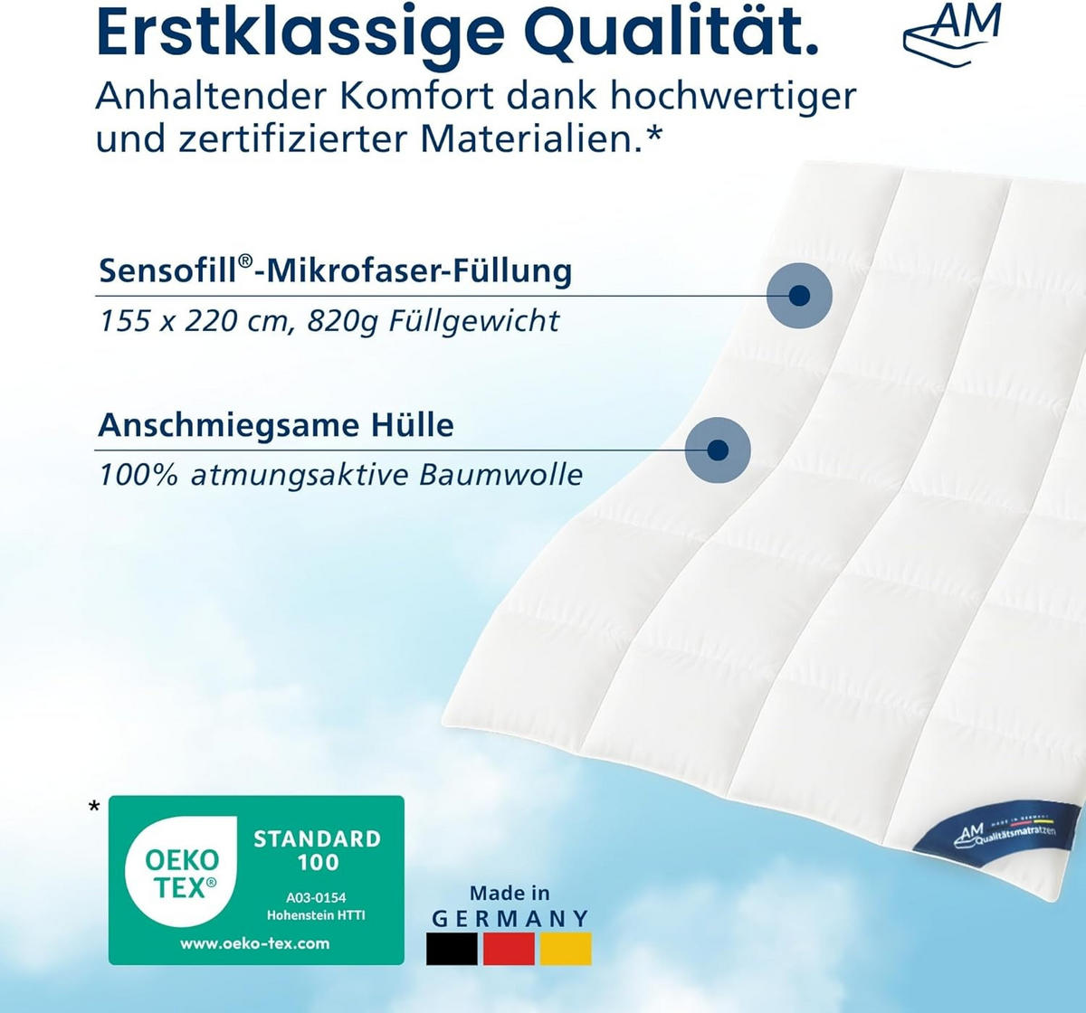 MIKROFASER DECKE 135/200 cm - Weiß, Textil (135/200cm) - AM Qualitätsmatratzen