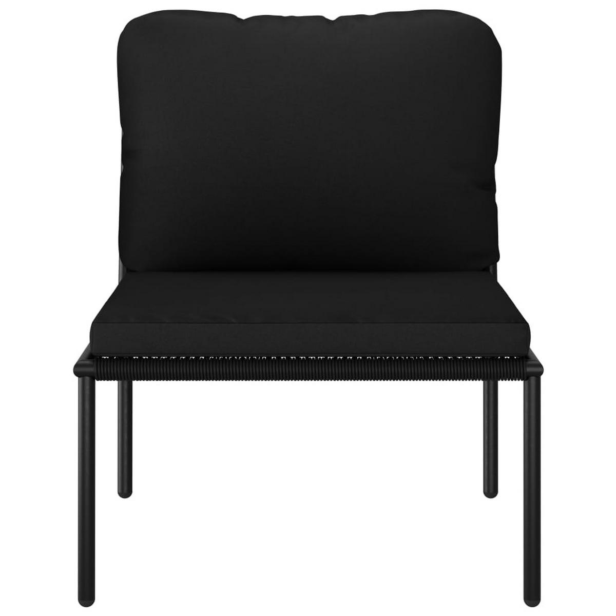 GARTEN-LOUNGE-SET 3Er Set Mit Auflagen Schwarz Pvc - Schwarz, Kunststoff - vidaXL
