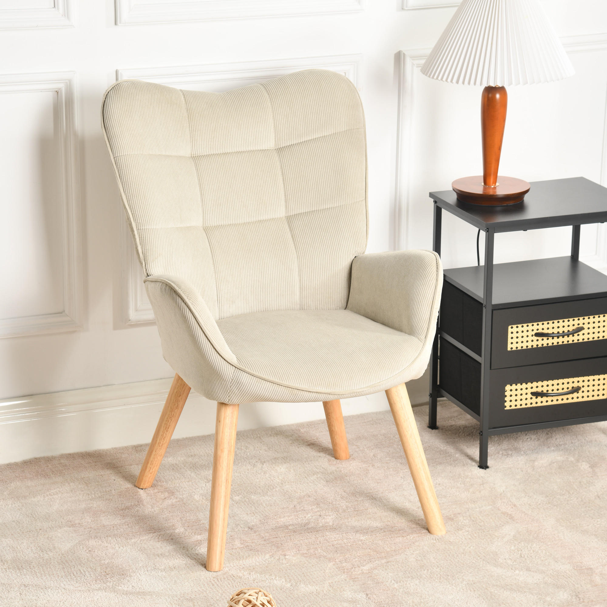 SESSEL Stoff grau - Kirschbaumfarben/Grau, Holz/Textil (61/92/69cm) - Urban Meuble