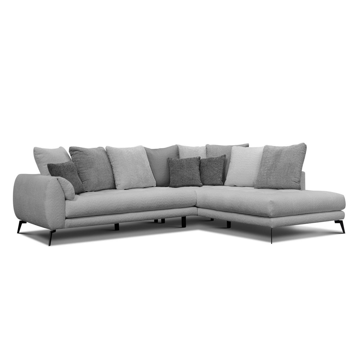 ECKSOFA CALME 5-Sitzer, hellgrau und dunkelgrau - Hellgrau, Holz/Textil (294/229cm) - Courtois Laville