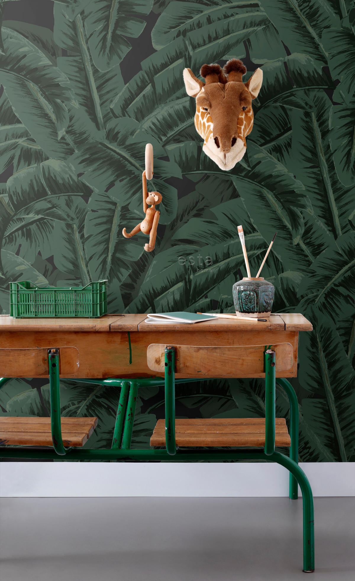 FOTOTAPETE Bananenblätter 150 x 279 cm - Grün, Papier (150/279cm) - ESTAhome