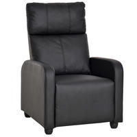 RELAXSESSEL Ruhesessel Sessel Fernsehsessel mit Liegefunktion Kunstleder 2 Farbe - Schwarz, Kunststoff (89.5/104.5/69.5cm) - HOMCOM