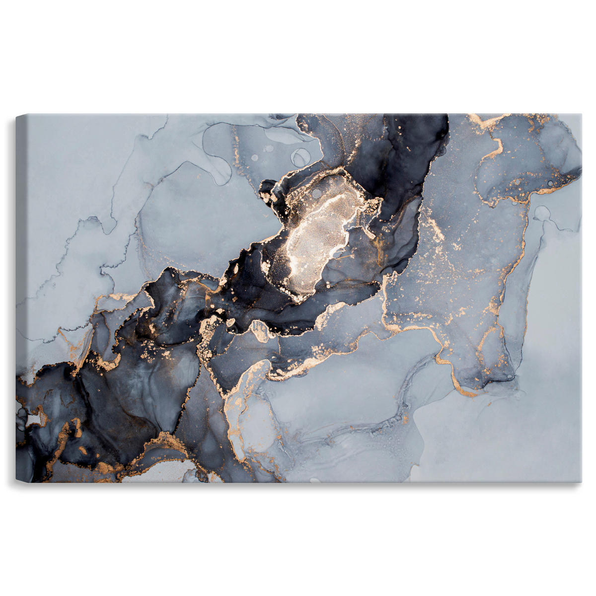 LEINWANDBILD Marmor ABSTRAKTION Moderne Muster Glamour 100/70 cm - Beige/Schwarz, Textil (100/70cm) - Muralo