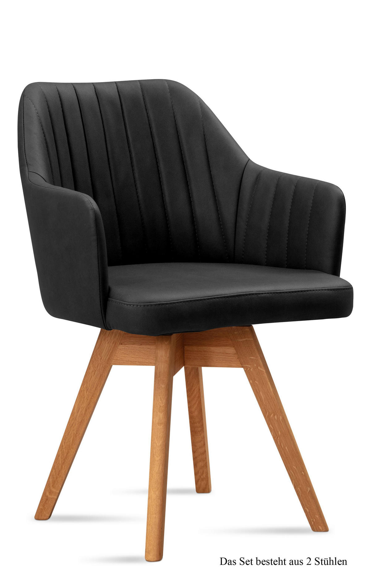 ARMLEHNSTUHL drehbar (2er-Set) Dotty 58x81x60 Eiche geölt/Anthrazit - Eichefarben/Anthrazit, Kunststoff (60/81/58cm) - 58aufmkessel