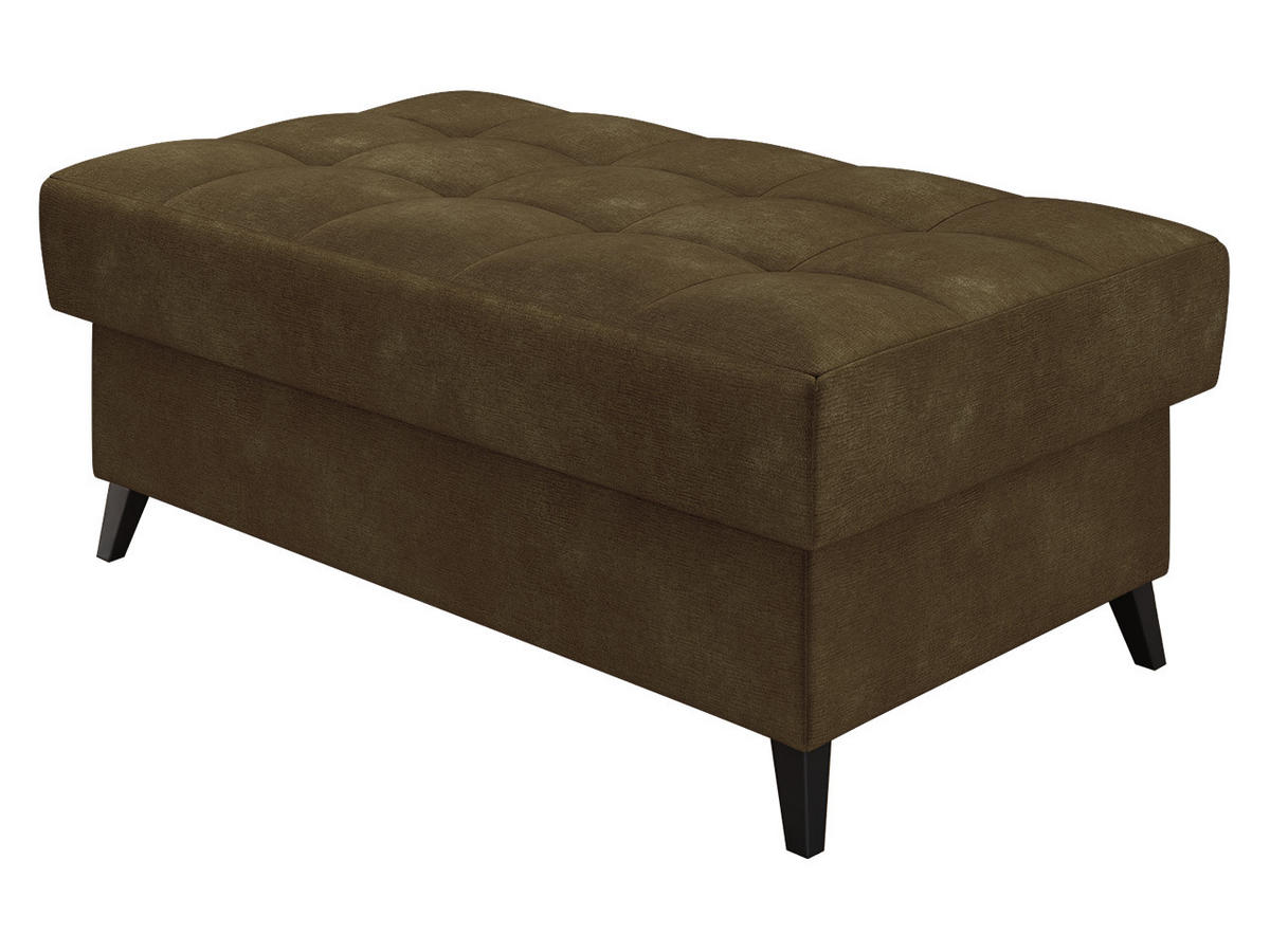 POLSTERHOCKER Nord - Dunkelbraun/Schwarz, Holz/Textil (106/44/67cm) - MIRJAN24