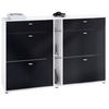SCHUHSCHRANK Today Fronten in Schwarz matt - Schwarz, Holzwerkstoff (155.5/95/28cm) - Vladon