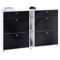 SCHUHSCHRANK Today Fronten in Schwarz matt - Schwarz, Holzwerkstoff (155.5/95/28cm) - Vladon