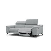 RELAXSOFA FIERO 3-Sitzer mit 1 Relaxfunktion, silberfarben - Silberfarben/Schwarz, Holzwerkstoff/Textil (212/82/103cm) - Courtois Laville