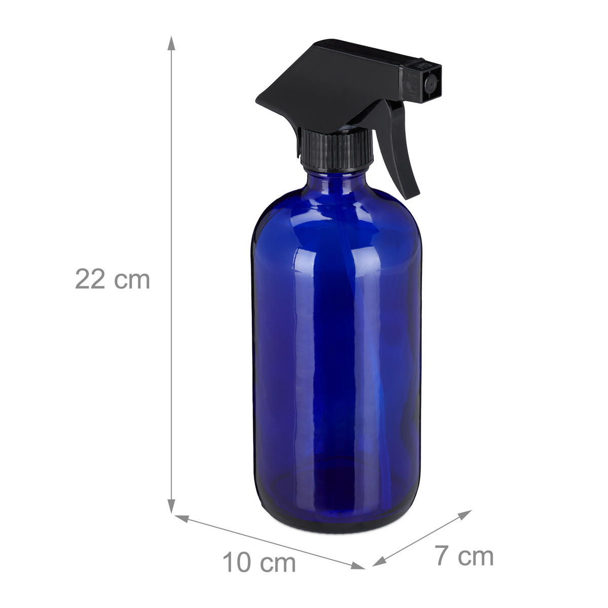 2XSPRÜHFLASCHE - Dunkelblau, Glas/Kunststoff (7/22/10cm) - Relaxdays
