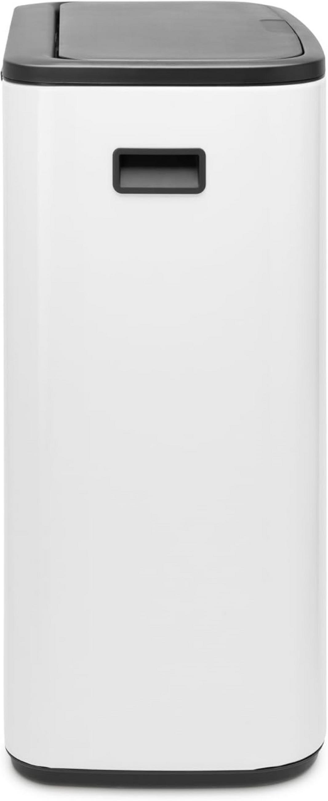 MÜLLEIMER Hochwertiger Mit Touch Öffnung 2 x 30 Liter 65,6 x 54,5 x 31 cm Weiß - Weiß, Metall (54.5/65.6/31cm) - PROREGAL
