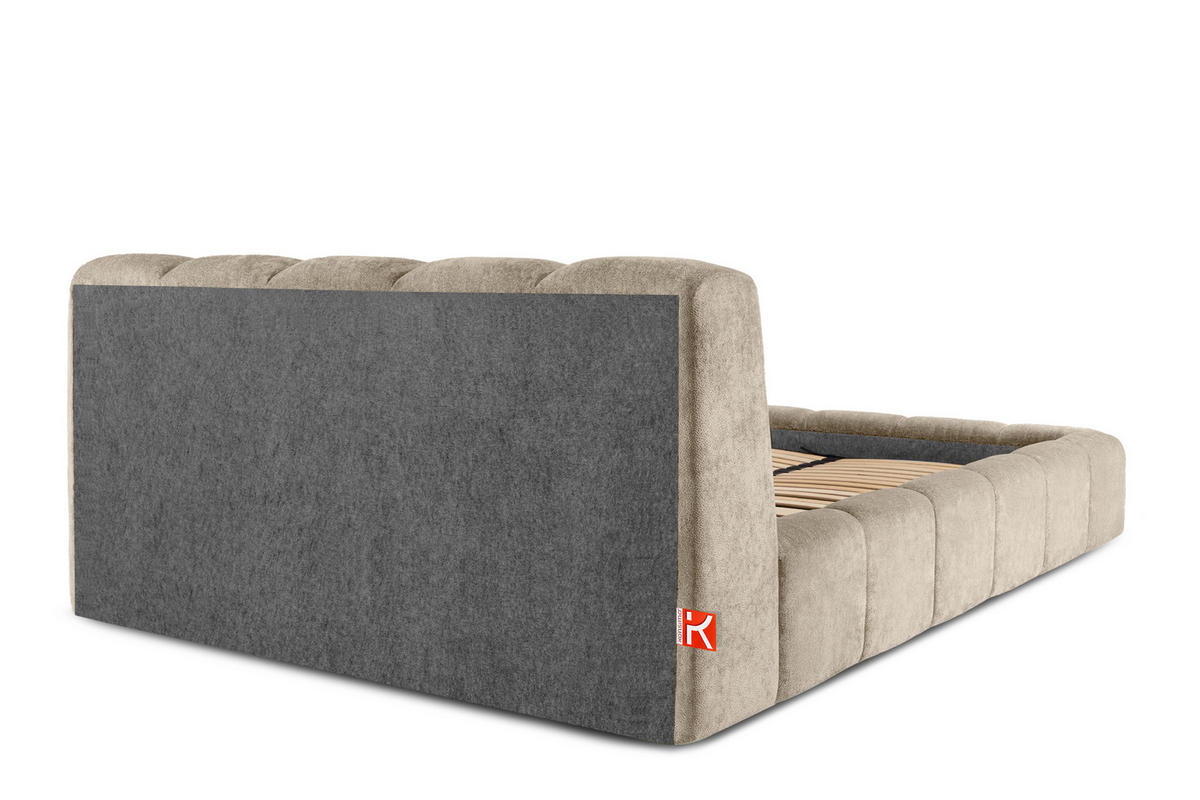 POLSTERBETT OLMIRA - Greige/Schwarz, Holz/Holzwerkstoff (162/203cm) - KONSIMO®