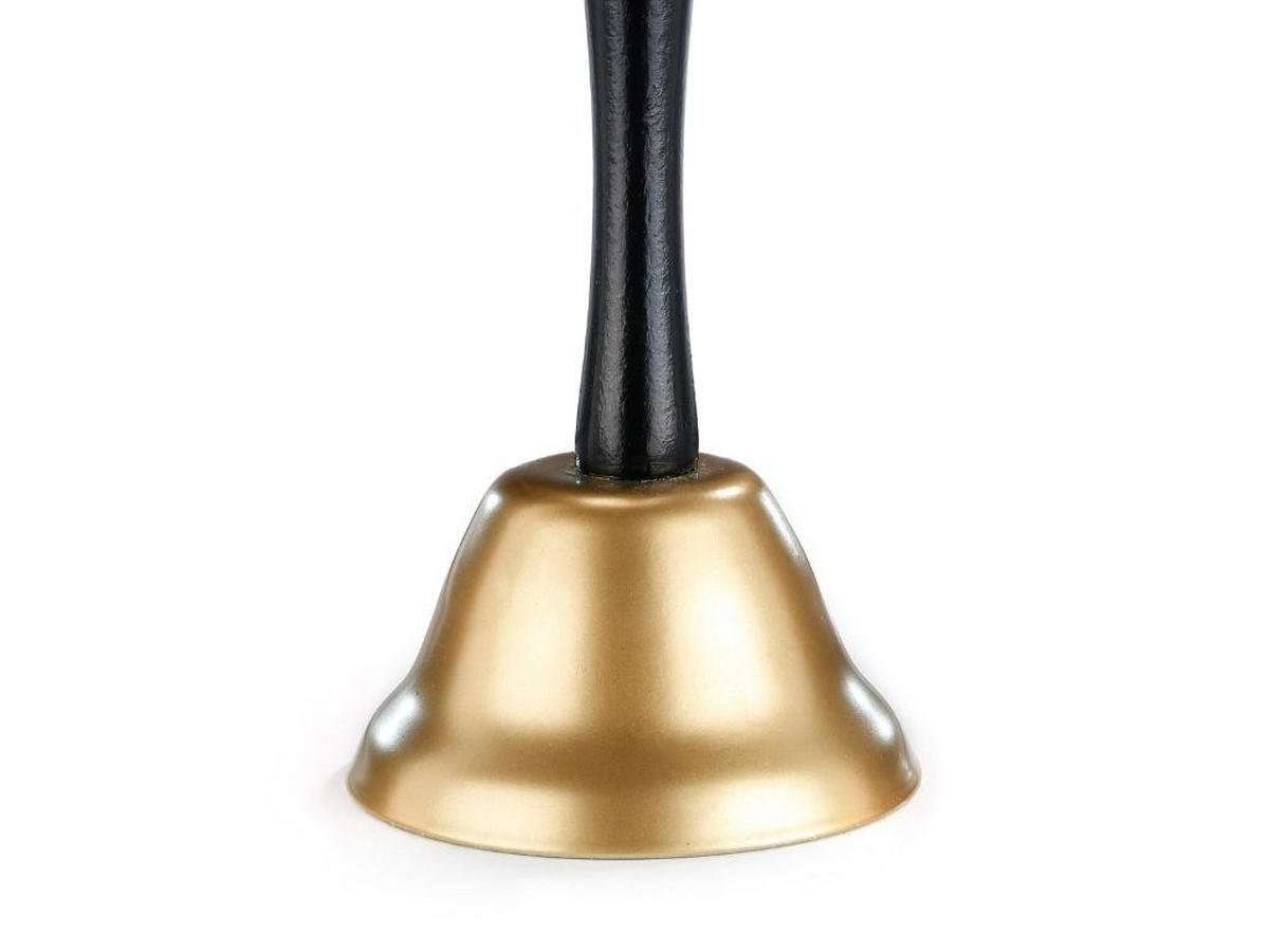 WEIHNACHTSGLOCKE, Traditionelle gold, Metall, 12,5 cm - Goldfarben/Schwarz, Metall (10/12.5/10cm) - LAALU