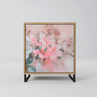SIDEBOARD CHERRY BLOSSOM, Eichefarben, 57,5x42x67,5 cm, Schwarze Metall-Rahmenfüße - Eichefarben/Multicolor, Holzwerkstoff/Metall (57.5/67.5/42cm) - SpaceRebels