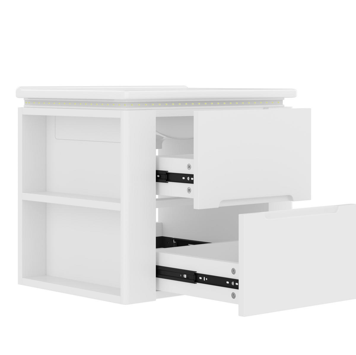 WASCHTISCH mit Hängeschrank 60 x 46 x 48,5 cm Weiß - Weiß, Holzwerkstoff (46/48.5/61cm) - Beauniv