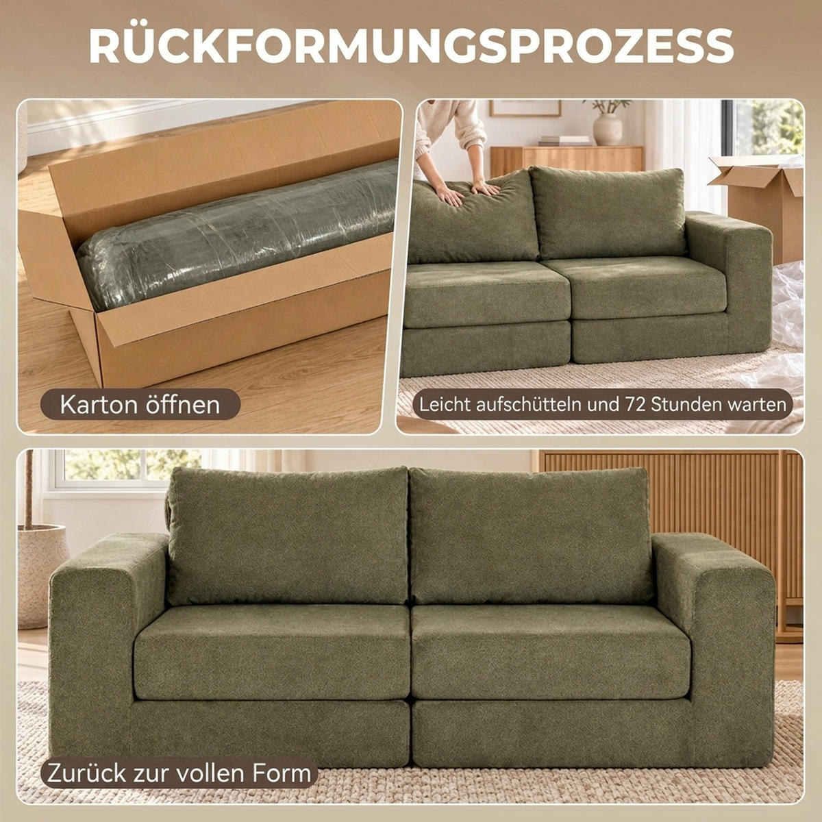SCHLAFSOFA Polyester Grün - Grün, Textil (181/58/208cm) - HOMCOM