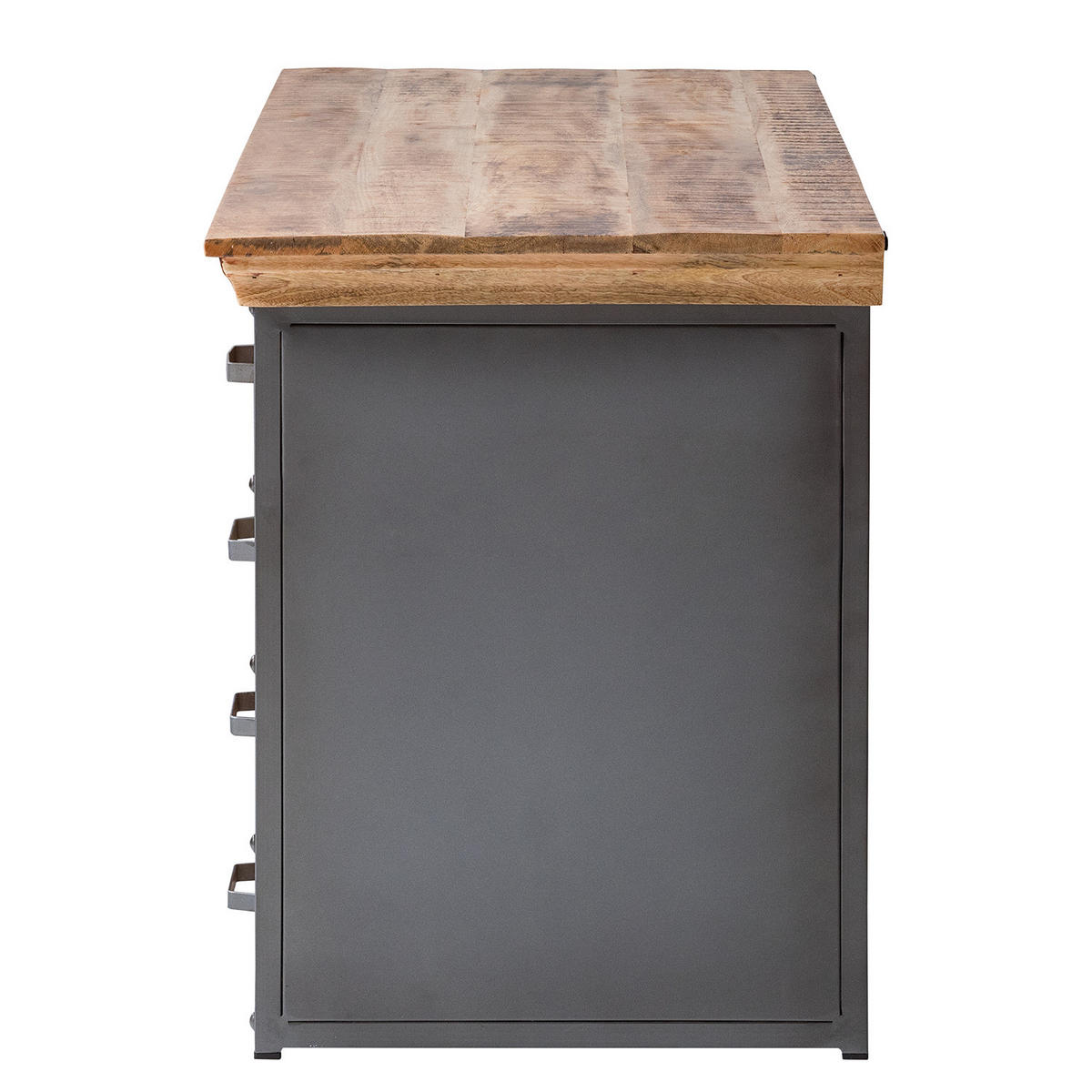 SCHREIBTISCH - Mango massiv / Metall - Mango / Silber - Braun, Holz/Metall (60/140/76cm) - home24