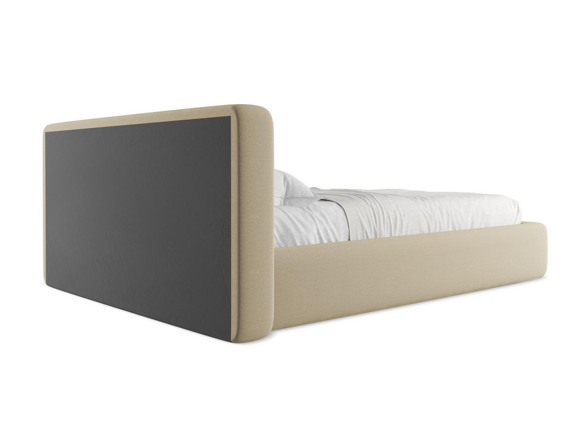POLSTERBETT mit Bettkasten und Lattenrost 180x225 Beige - Beige/Schwarz, Kunststoff/Textil (140/200cm) - Makamii