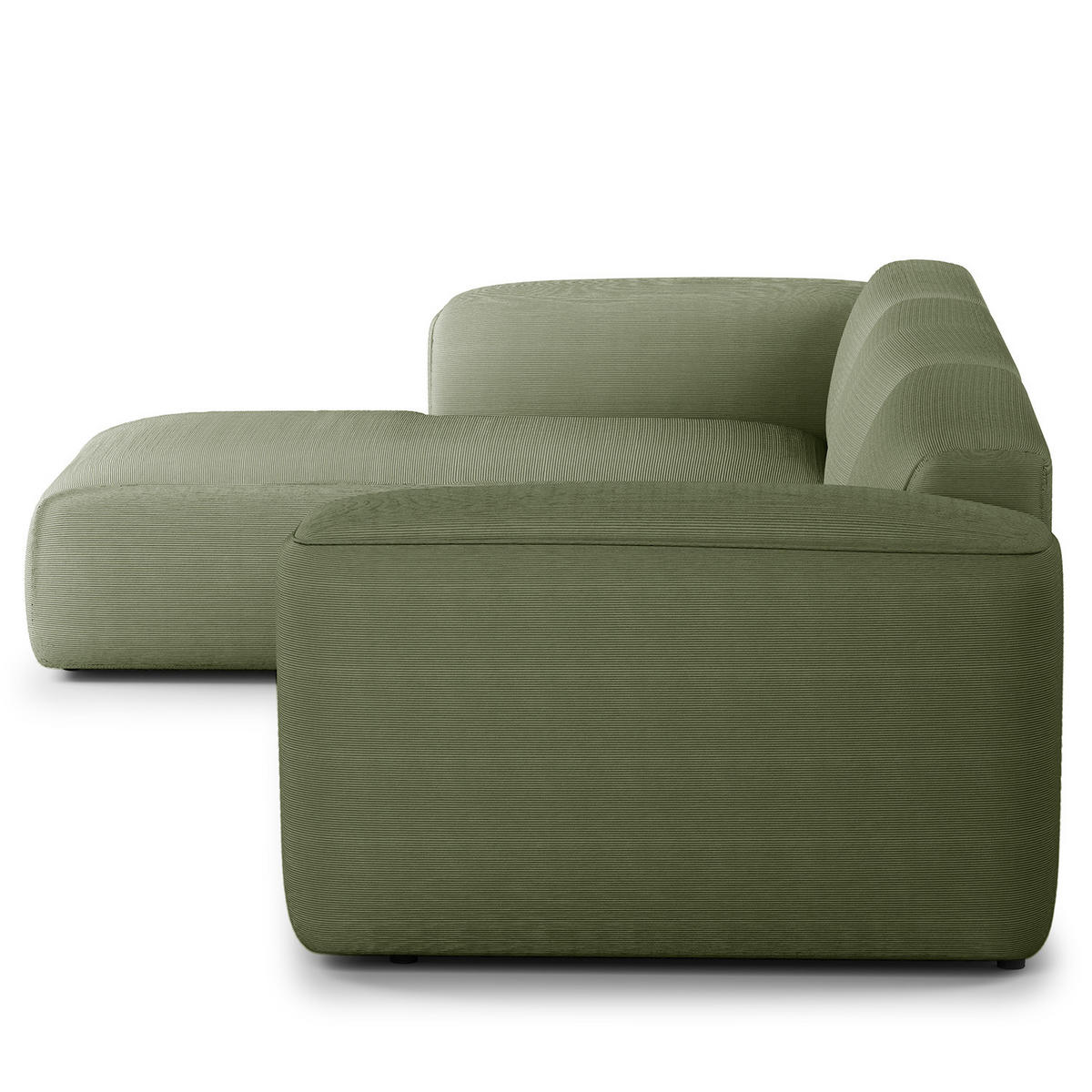 3-SITZER ECKSOFA mit Longchair - Dunkelgrün/Schwarz, Kunststoff/Textil (317/173cm) - home24