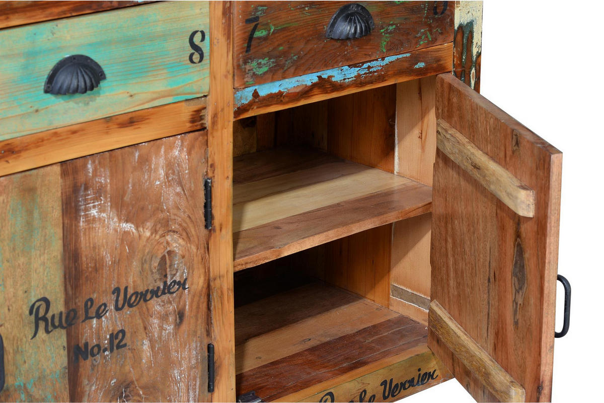 SIDEBOARD aus recyceltem Holz - Chromfarben, Holz (40/86/140cm) - Giner y Colomer