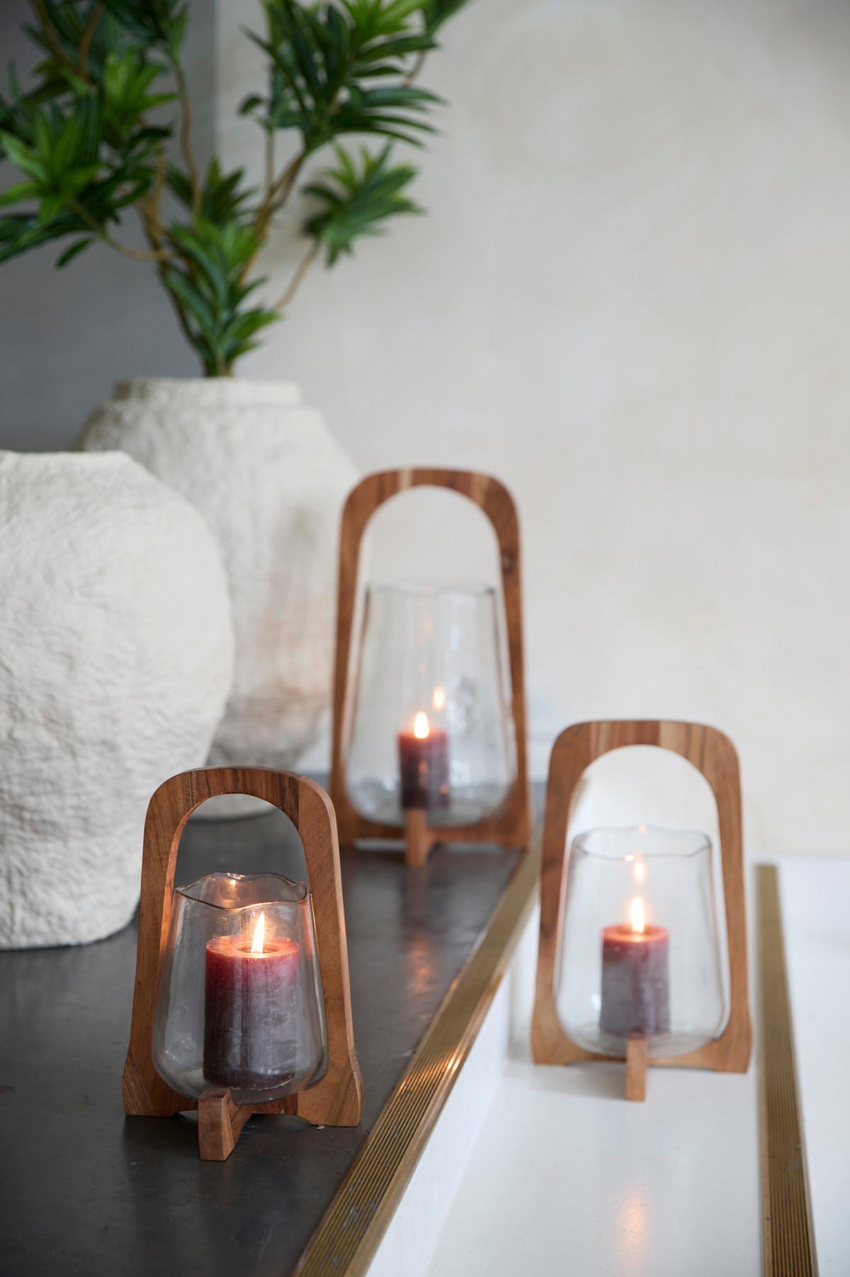 WINDLICHT Anosy Braun Ø21,5/35 cm - Hellbraun, Holz (21.5/35/21.5cm) - Light & Living