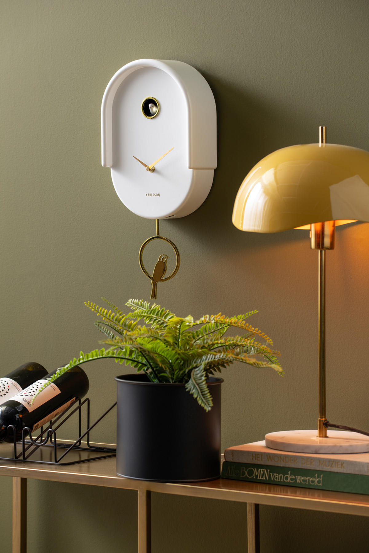 WANDUHR Tweet Weiß 20/8.5/42 cm - Weiß, Kunststoff (8.5/42/20cm) - Karlsson