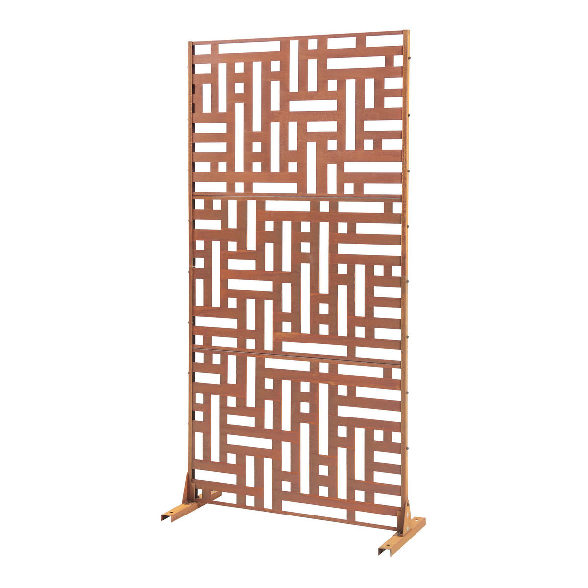 TRENNWAND Bernalda - Rostfarben, Metall (90/180cm) - casa.pro
