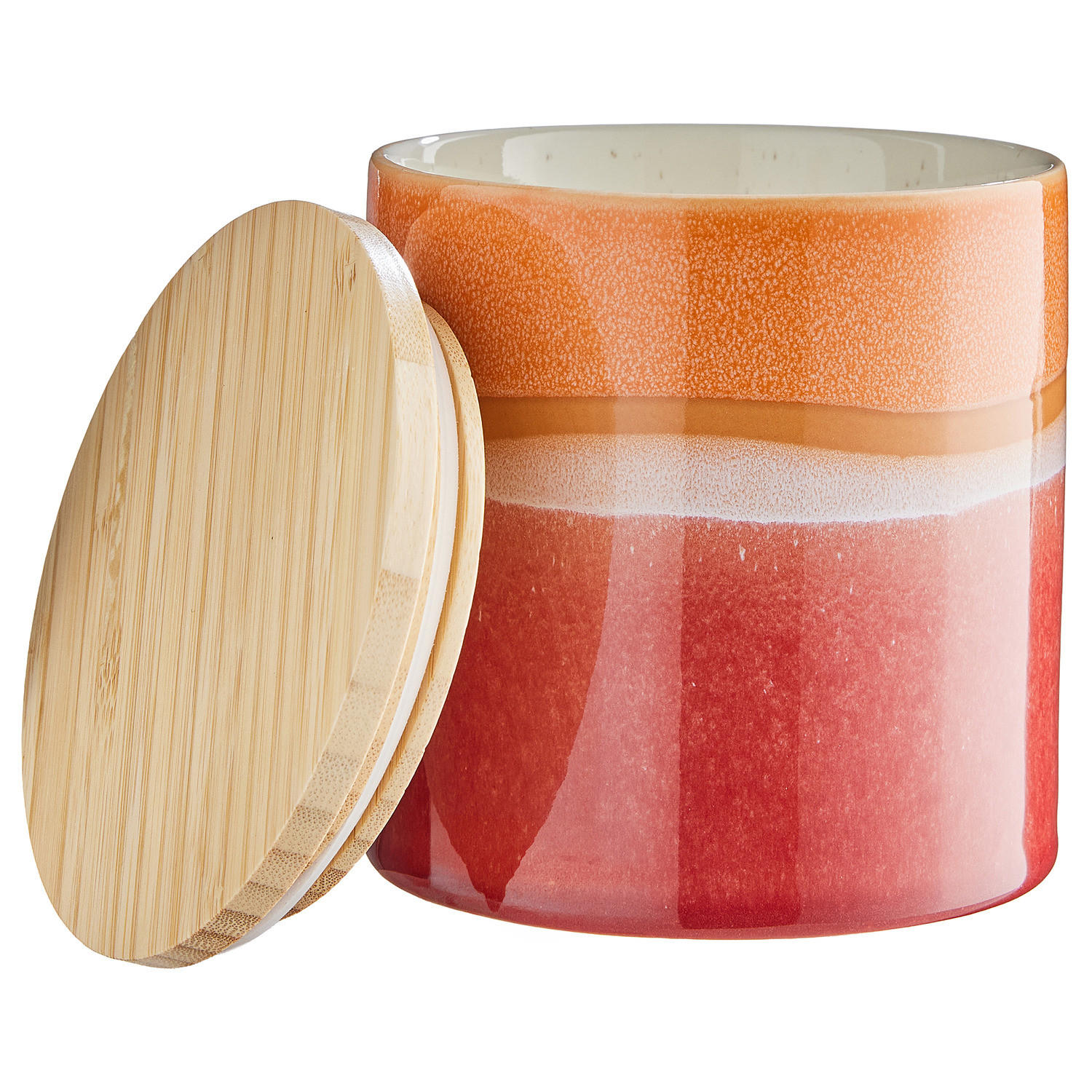 AUFBEWAHRUNGSDOSE Medley - Orange, Keramik/Holz (11/12/11cm) - Butlers