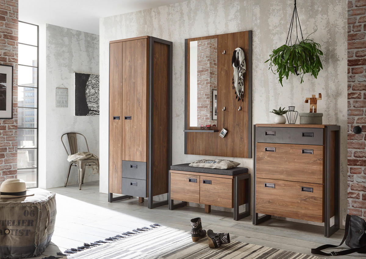 GARDEROBENPANEEL I12 Stirling Oak & Matera 90/138/14 cm - Eichefarben, Holzwerkstoff (90/138/14cm) - Livojo