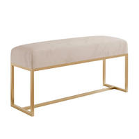POLSTERBANK MUSE 100 cm Gold / Beige ,Metallgestell - Beige, Metall (100/47/30cm) - Idohome