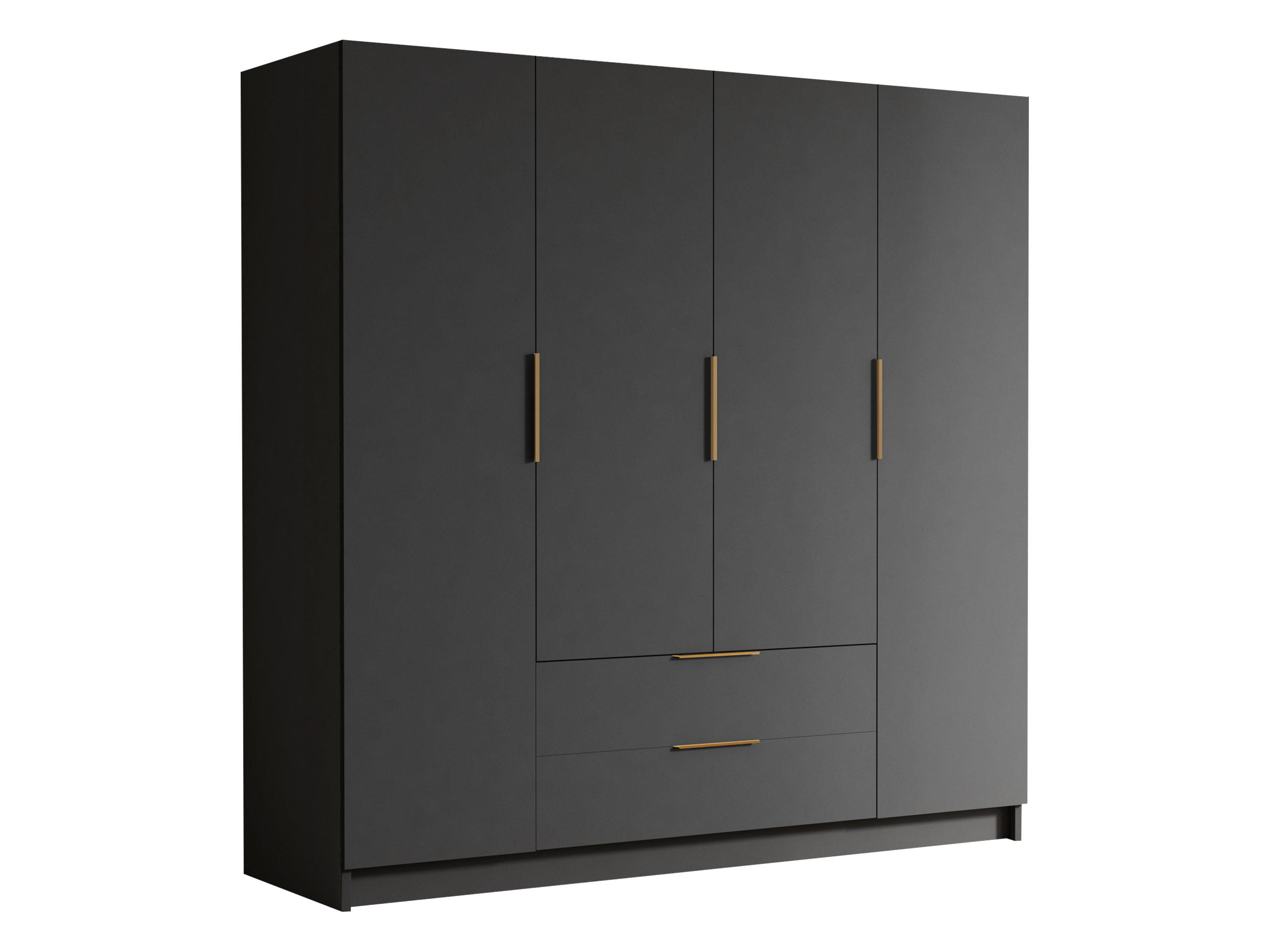 KLEIDERSCHRANK Sofia I - Goldfarben/Schwarz, Holzwerkstoff/Kunststoff (200/216/60cm) - MIRJAN24